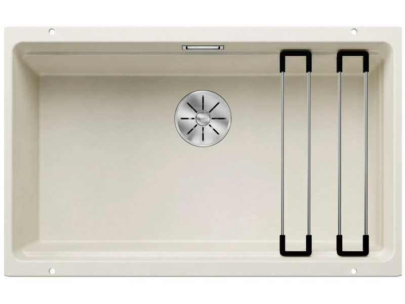 BLANCO ETAGON 700-U | SILGRANIT Sink in Soft White | Installation Type: undermount Installation | for 80 cm Wide Base cabinets | System Concept with Versatile ETAGON Rails | [73x46x21.2 cm]