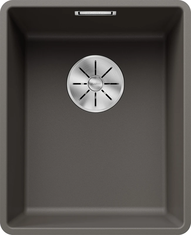 BLANCO SUBLINE 320-F | SILGRANIT Sink in Volcano Grey | Installation Type: flushmount Installation | for 40 cm Wide Base cabinets | Spacious Bowl Volume | Easy-Care Surface | [34.7x42.7x20.2 cm]