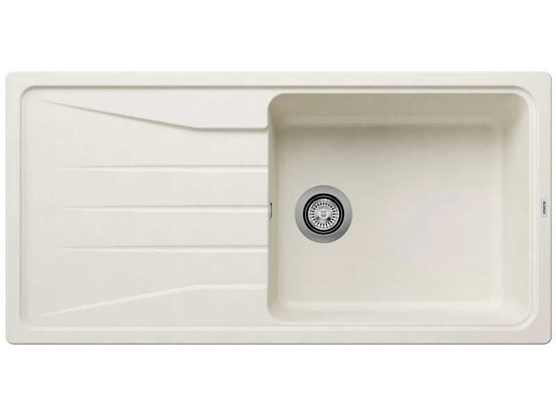 BLANCO SONA XL 6 S | SILGRANIT Sink in Soft White | Installation Type: Inset Installation from Above | Reversible | for 60 cm Wide Base cabinets | Large Bowl | Easy to Clean | [100x50x20.2 cm]