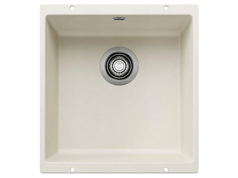 BLANCO ROTAN 400-U | SILGRANIT Sink in Soft White | Installation Type: undermount Installation | for 50 cm Wide Base cabinets | Spacious Bowl Volume | Easy-Care Surface | [43x46x20.2 cm]
