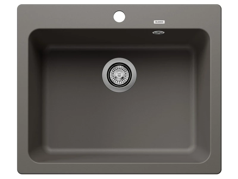 BLANCO NAYA 6 Silgranit Volcano Grey Installation Type: Installation from Top Without Drain Remote Control 60 cm Base Cabinet Large Basin Volume for Optimal Use Easy-to-Clean Surface