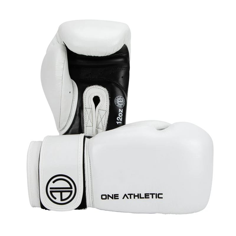 One Athletic UNDISPUTED Mk I Leather Strap Glove, 12 oz Size, White