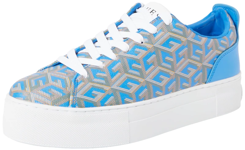 GUESS Women's Giaa5 Oxford Flat, Blue, 4 UK