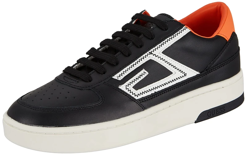 GUESS Men's Silea Sneaker, Black, 7 UK
