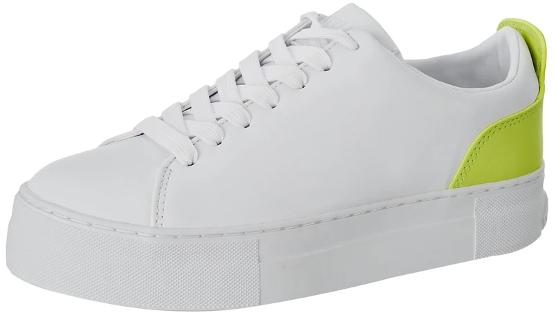 GUESS Women's Giaa5 Oxford Flat, White Lime, 7 UK - Image 1