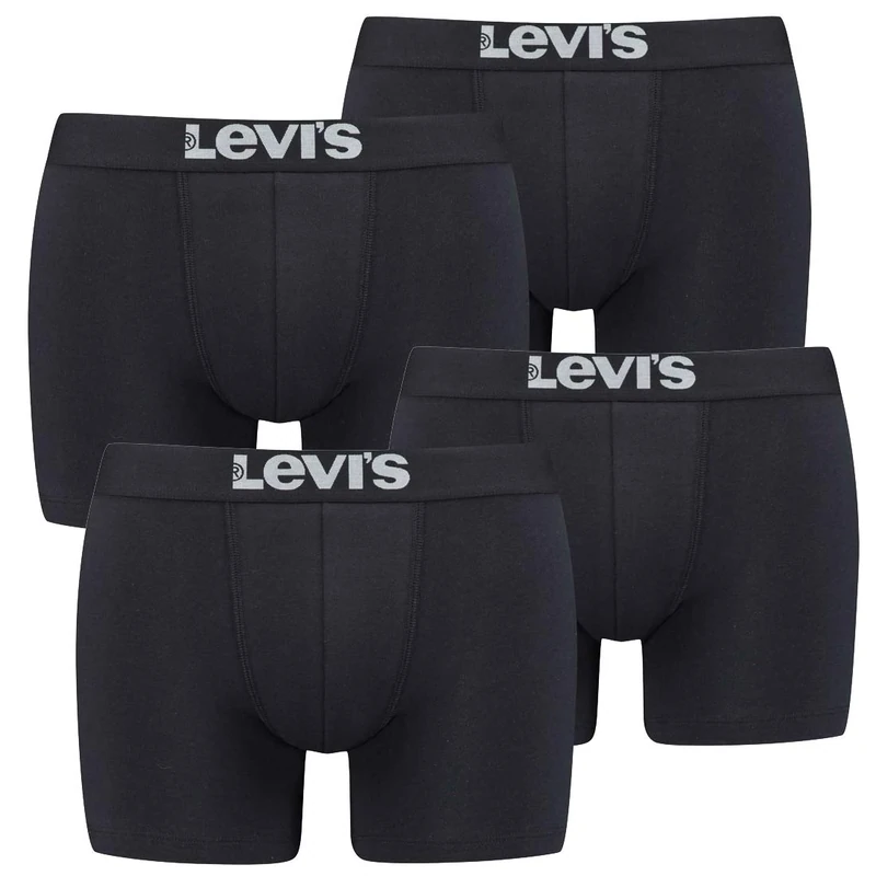 LEVIS Men's Boxer, Black, XL (Pack of 4)
