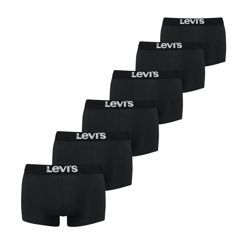 LEVIS Men's Solid Basic Trunk Boxer Briefs, Black, - Image 1