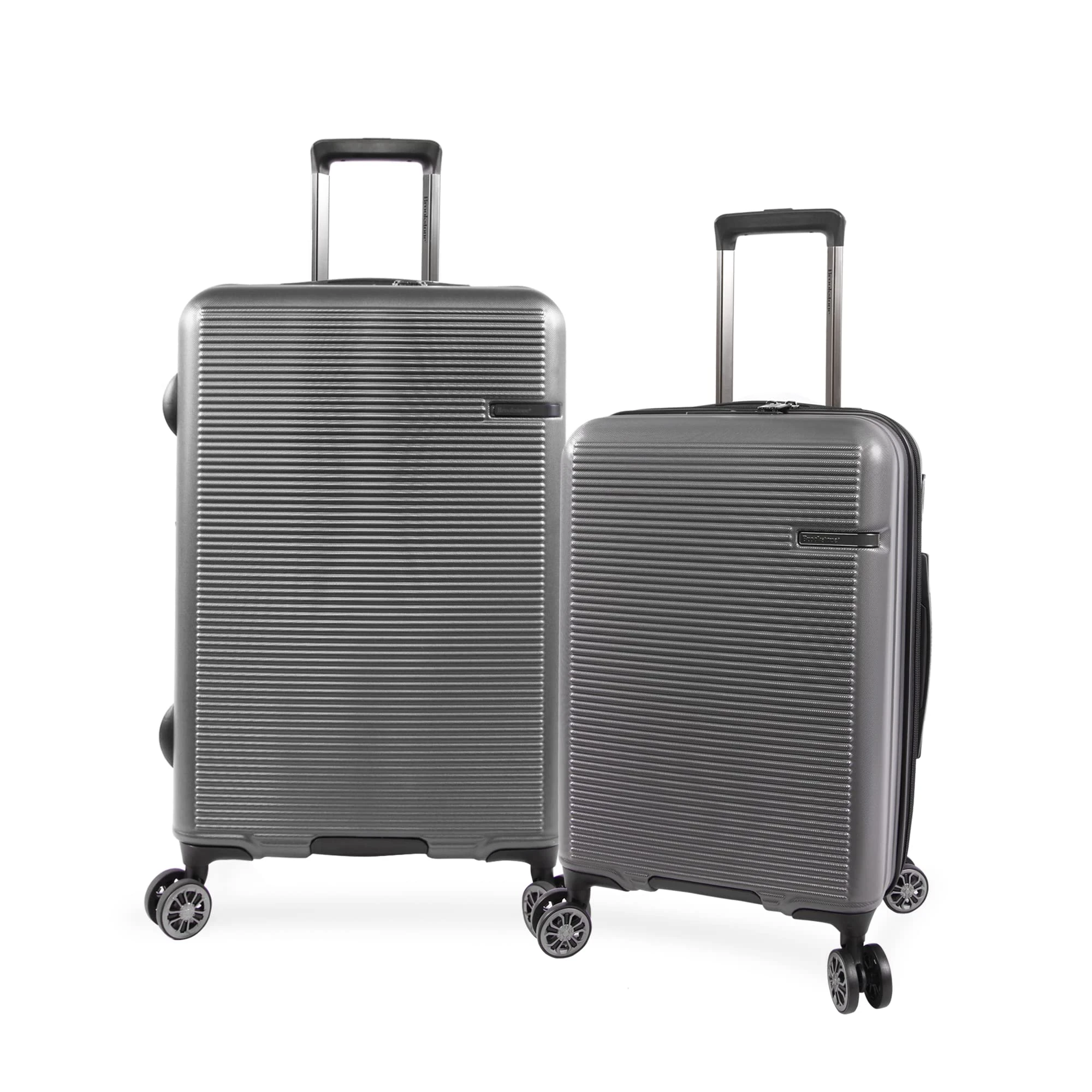 Brookstone Luggage Nelson 2pc Hardside Spinner Luggage Set, Charcoal, 2 Piece Set, Nelson 2pc Hardside Spinner Luggage Set