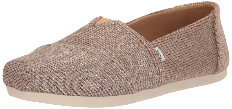 TOMS Women's Alpargata Cloudbound Loafer Flat , Gold Sparkle Knit,3.5 UK