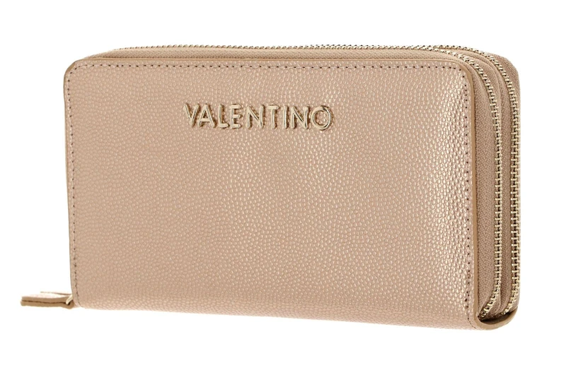 VALENTINO Women's Divine Zip Around Wallet, Gold, One Size