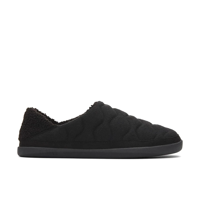 TOMS Women's Ezra Slipper, Black Quilted Felt, 3 UK