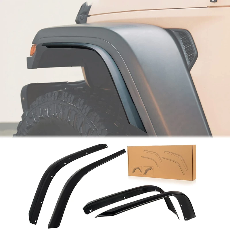 Front & Rear Fender Flares Compatible with 2018-2023 Jeep Wrangler JL & JLU Unlimited Sahara, Off-Road Wheel Flares Liner 4 PCS