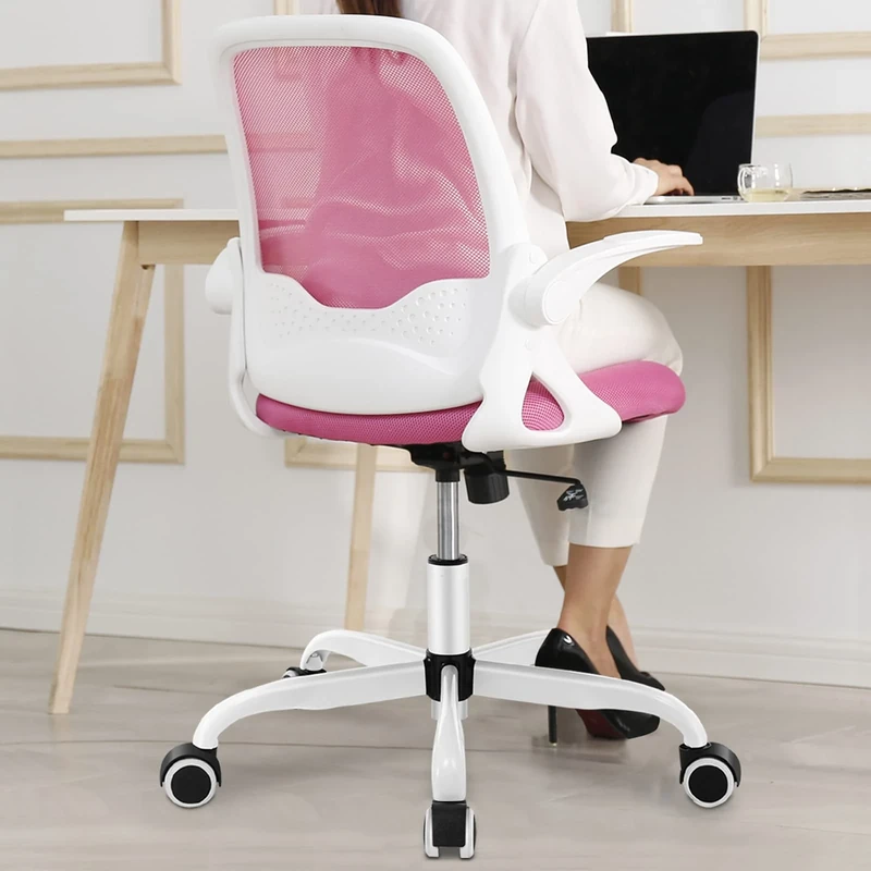 KERDOM Office Chair, Ergonomic Desk Chair, Breathable Mesh Computer Chair, Comfy Swivel Task with Flip-up Armrests and Adjustable Height, 933