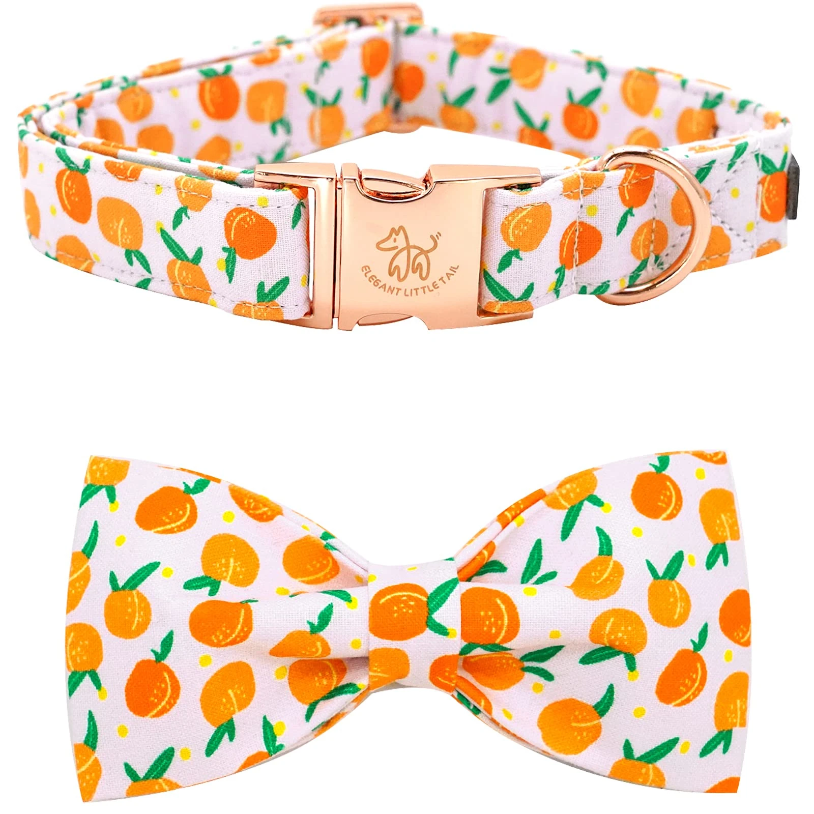 Elegant little tail Dog Collar, Dog Collar with Bowtie, Pink Peach Girl Dog Collars Gift Dog Bowtie Adjustable Dog Collars for Large Dogs