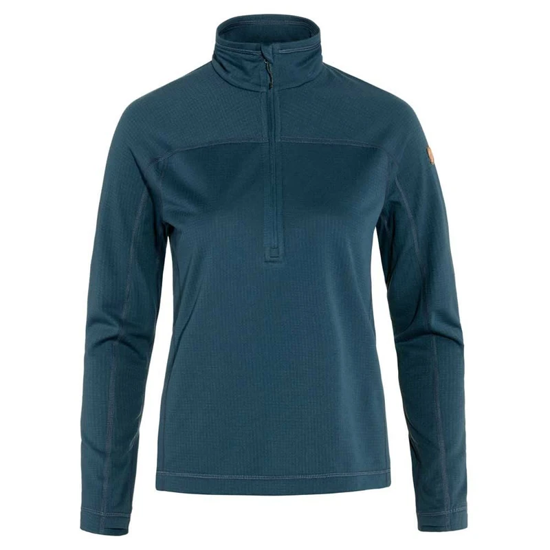 Fjallraven 87141-534 Abisko Lite Fleece Half Zip W/Abisko Lite Fleece Half Zip W Sweatshirt Women's Indigo Blue Size S