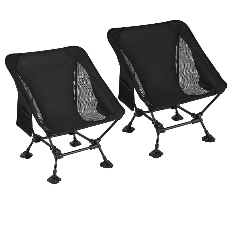 ATEPA Ultralight Compact Camping Chair for Adults, Lightweight Camp Chair Adults for Outdoors (Low-2Pcs)
