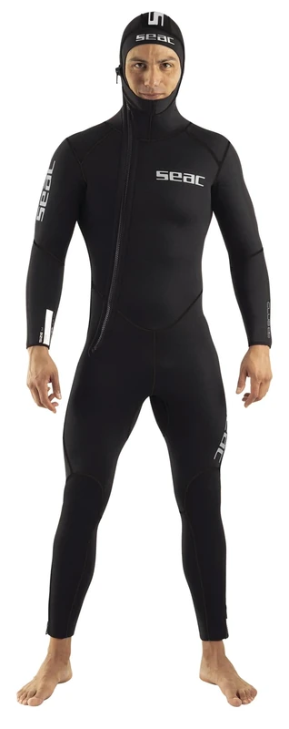 Seac Club Man 7.0, 7 mm neoprene suit with integrated hood and Powertex protections in the shoulders, knees and lower back