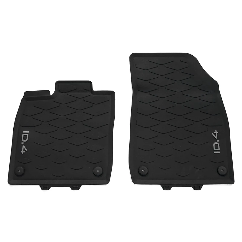 Volkswagen 11B06150282V Rubber Floor Mats Premium All-Weather Mats 2 x Rubber Mats Front with ID.4 Lettering