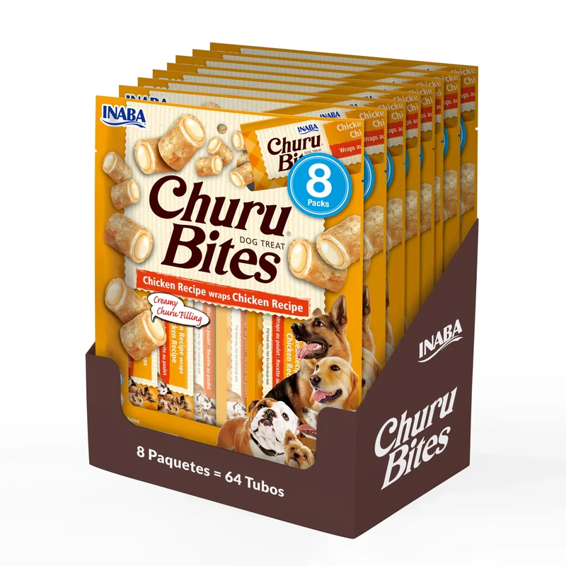Churu Sticks by INABA Dog Treat - Chicken & Cheese Flavour 8 Pack (64 x 20g total) / Soft & Creamy Dog Treat, Delicious & Healthy Snack, Food Topper, Pill Assist, Training Treat, Natural, Grain Free