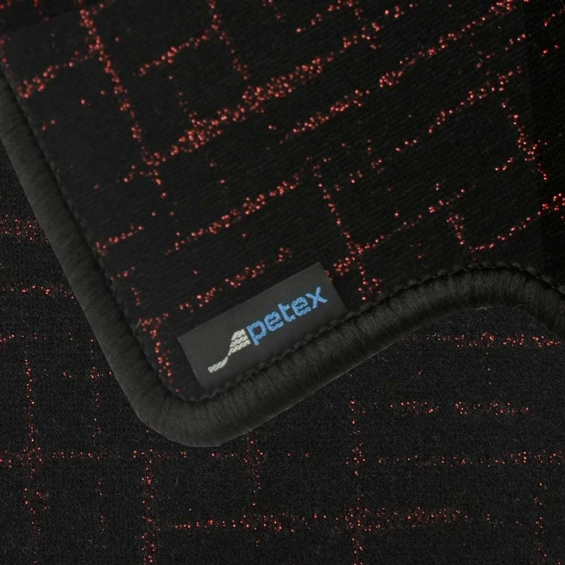 PETEX Modern car mat, premium fit, rear, red, 1 piece