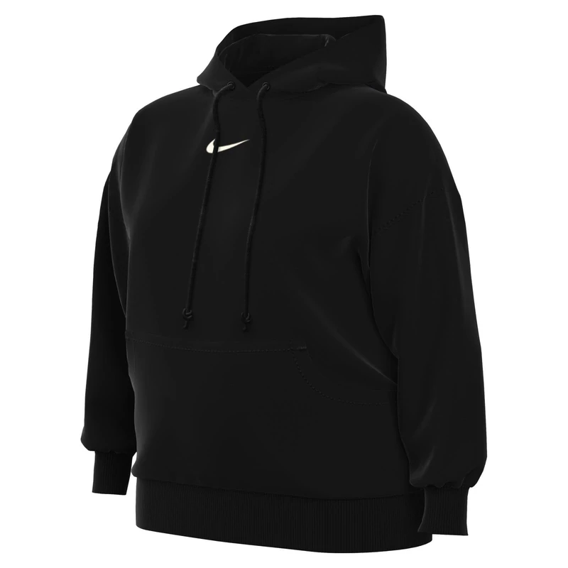 NIKE DV4984-010 W NSW PHNX FLC OS PO HOODIE PL Sweatshirt Women's Black/sail 1X-T