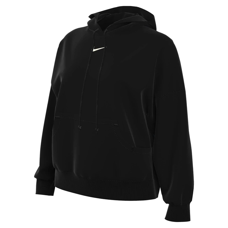 NIKE DQ5858-010 W NSW PHNX FLC OOS PO HOODIE Sweatshirt Women's Black/sail M