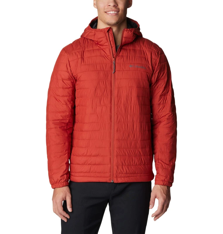 Columbia Men's Silver Falls Hooded Jacket, Hooded Puffer Jacket, Warp Red, Size XL