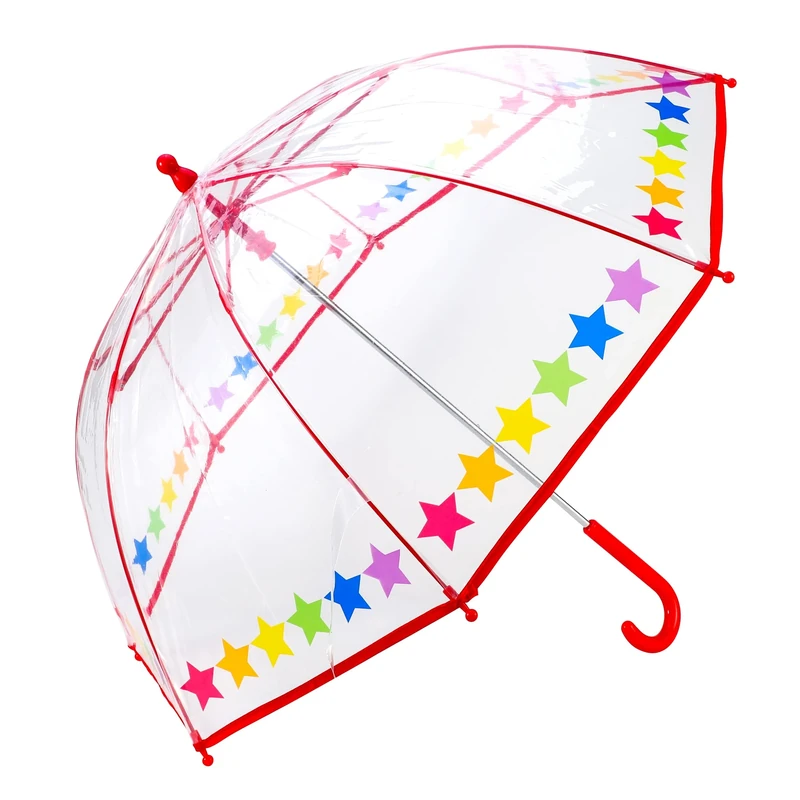 Hartom Kids Rainbow Stars POE Dome Umbrella- Lightweight Windproof 72cm