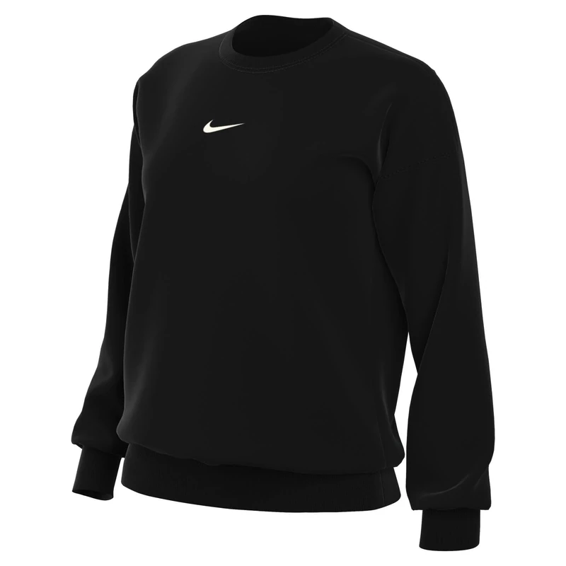 NIKE DQ5733-010 W NSW PHNX FLC OS CREW Sweatshirt Women's Black/sail M-S
