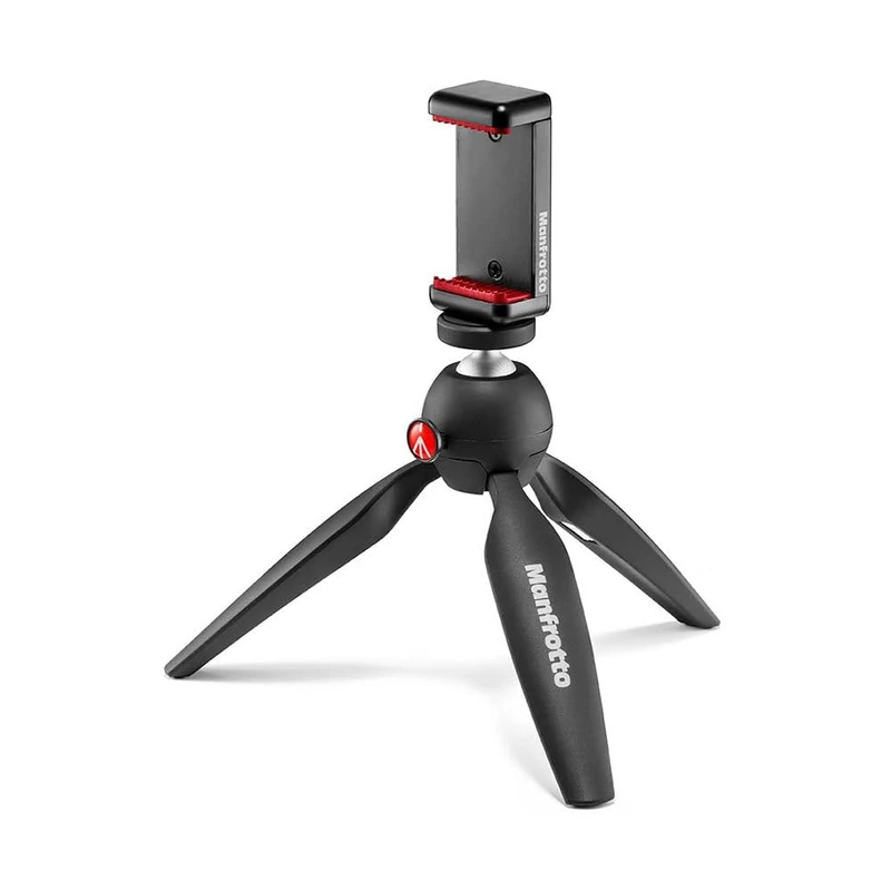 Manfrotto MKPIXICLMII-BK, Mini Tripod with Universal Smartphone Clamp, Made in Italy, for iPhone with or without Case, CSC, Vlogging, Videography, Black