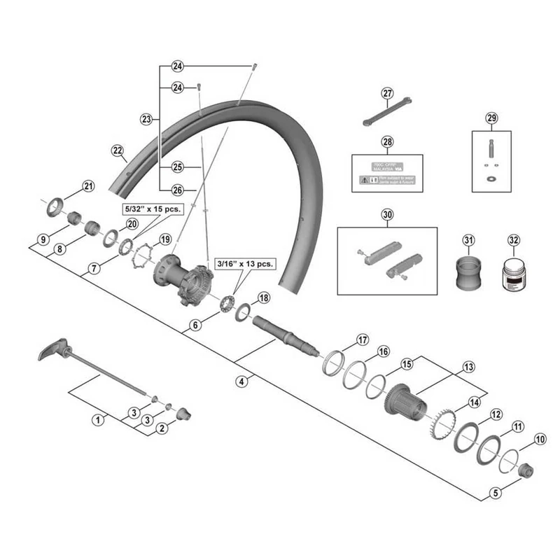 Shimano Spares WH-R9200-C50-TU-R left hand cone
