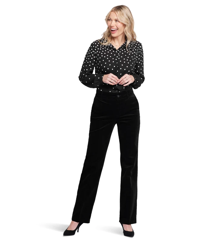 NYDJ Women's Straight Leg Trouser, Black, 8