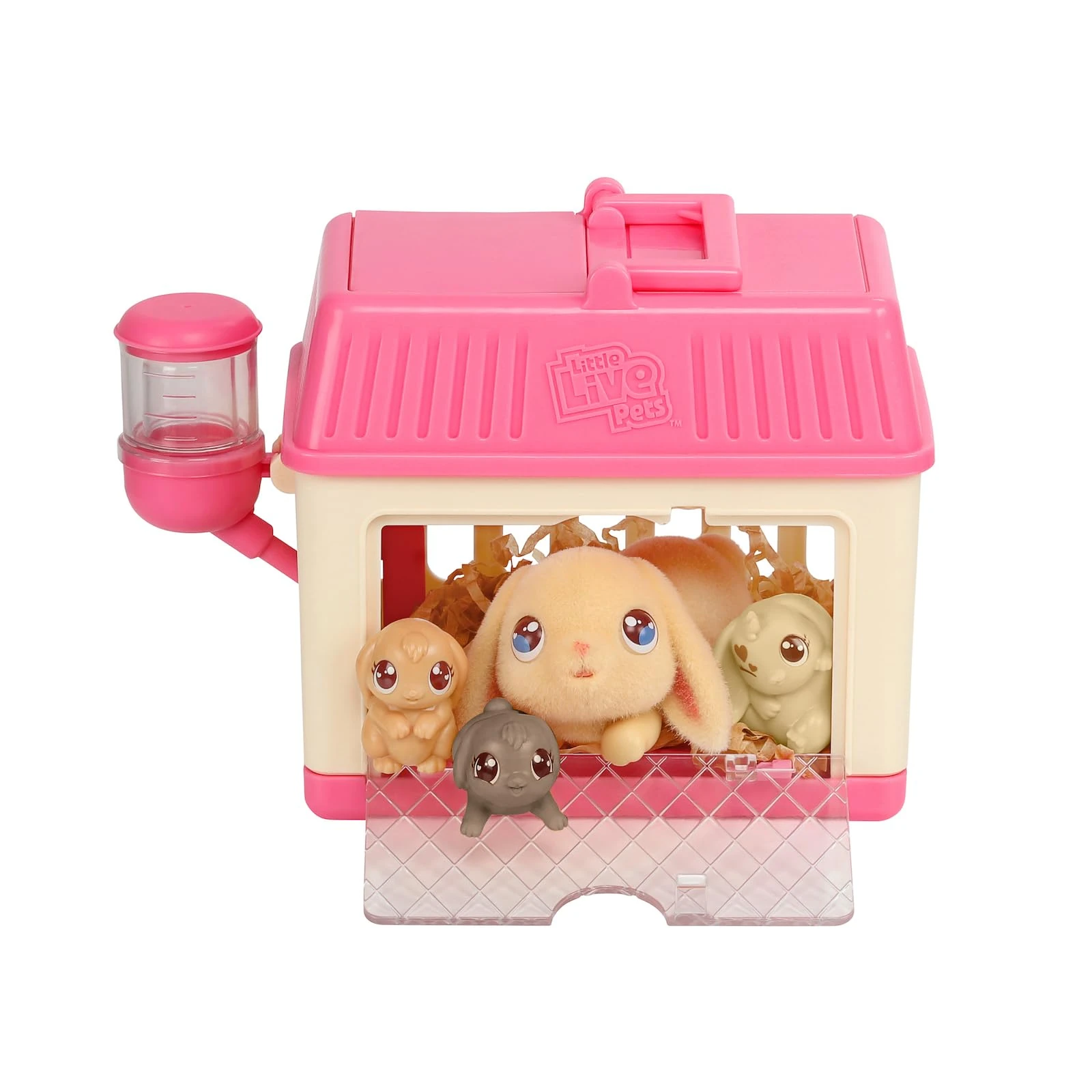 Little Live Pets - Mama Surprise Minis, Feed and nurture a Lil' Bunny Inside their Hutch so she can be a Mama, She has 2, 3, or 4 Babies with Surprise Accessories to Dress Up the Babies,