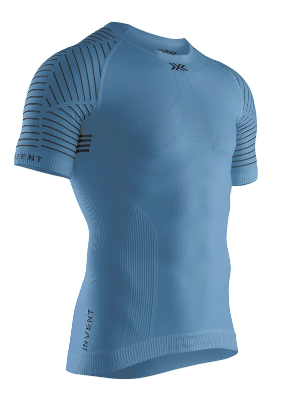 X-BIONIC Men Invent 4.0 Light Round Neck Short Sleeve Compression Base Layer T-Shirt - Blue XXL