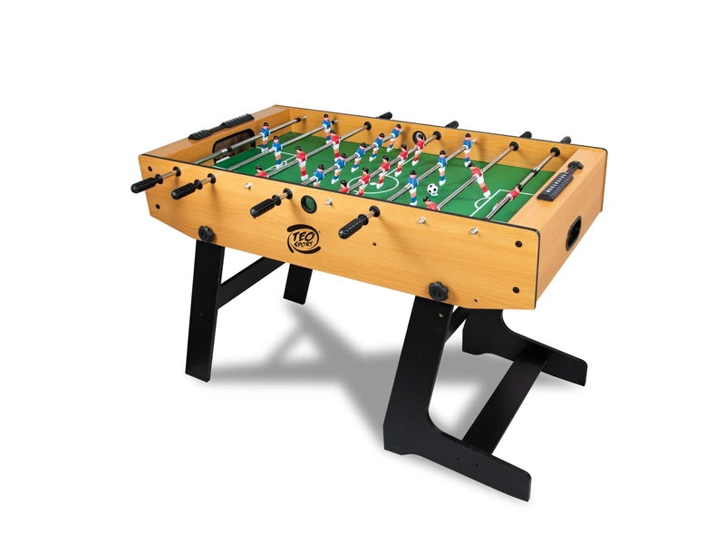 Teorema Folding Table Football Wooden Table Football for Adults and Children with 2 Balls and Telescopic Poles, 158 x 45 x 85 cm