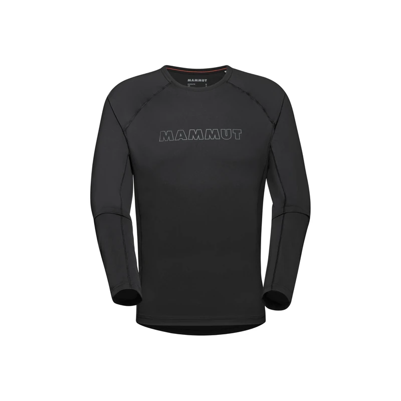 Mammut Selun FL Longsleeve Logo Men | Quick Dry T-Shirt, With Sun Protection UPF 50+, For Hiking & Outdoor Sport | Black, XL