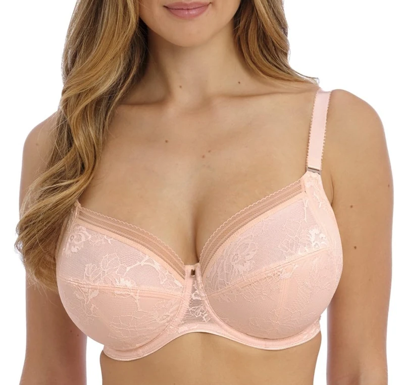 Fantasie Women's Fusion Lace Underwire Full Cup Side Support Bra Coverage, Opaque, Blush, 36H US