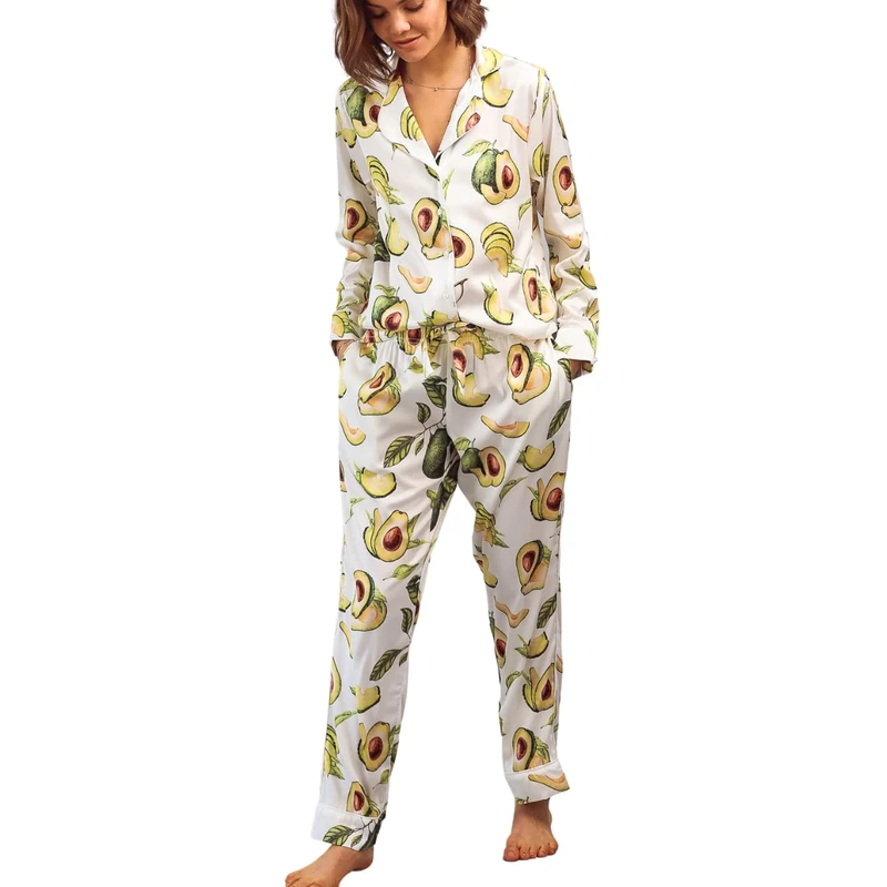 Averie Women's Two-Piece Set, Esperanza Pajama, White, M