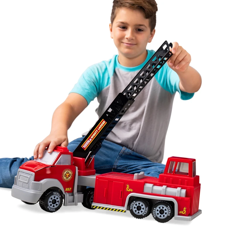 Tonka Steel Classics | Hook n' Ladder Fire Truck | Kids Construction Gift Toys for Boys Girls, Building Construction for Creative Play STEM Development, Suitable for Kids Ages 3+ | Basic Fun 06224 FFP