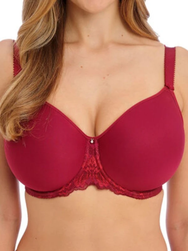 Fantasie Women's Aubree Underwire Molded Spacer T-Shirt Bra, Opaque, Rouge, 34E