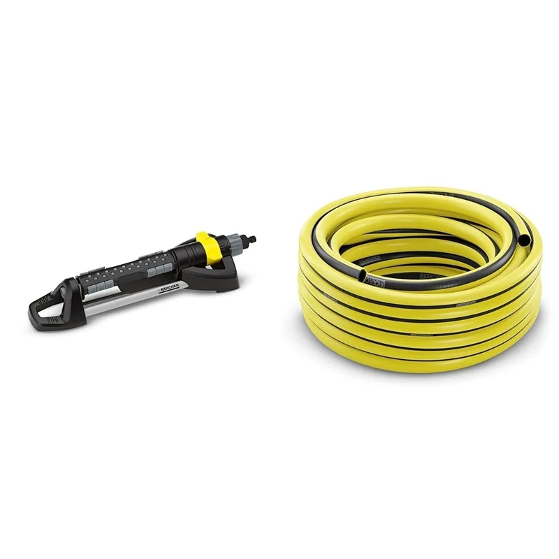 Kärcher Premium Oscillating Sprinkler - OS 5.320SV & 26451380 Primoflex 1/2" Hose, Grey, 20 m