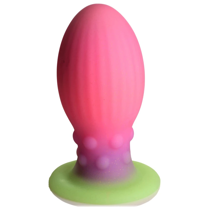 CREATURE COCKS Xeno Egg Glow in The Dark Premium Silicone Egg Adult Sex Toy for Women Men & Couples. Roleplay Egg with Strong Suction Cup and Textured Sides for Stimulation. X-Large