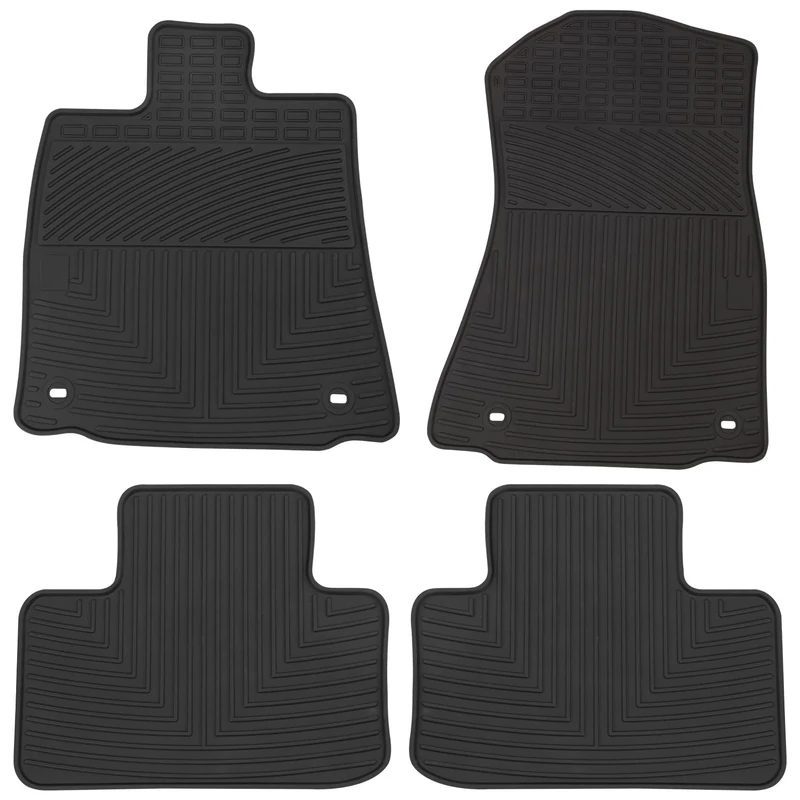 Matericuo Car Floor Mats Custom Fit for Lexus is 2013-2017 Black Red Rubber Auto Liner Mats All Weather Protection Heavy Duty Odorless