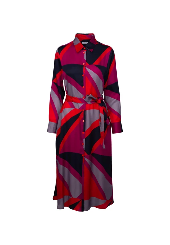 Seidensticker Women's Regular fit Long-Sleeved Blouse Dress, red, 8