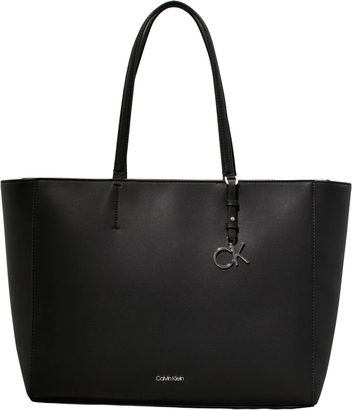 Calvin Klein Women Tote Bag Ck Must Shopper Medium with Zip, Black (Ck Black), One Size
