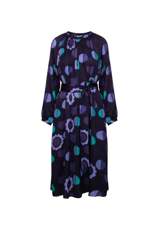 Seidensticker Women's Regular fit Long-Sleeved Blouse Dress, Blue, 12