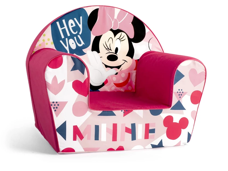 Lulabi Minnie Icon Poltroncina Bimba, Rosa, Decorata, in Cotone e Spugna, Misura 51x33xH43cm