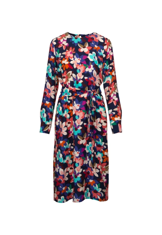 Seidensticker Women's Regular fit Long-Sleeved Blouse Dress, Blue, 8