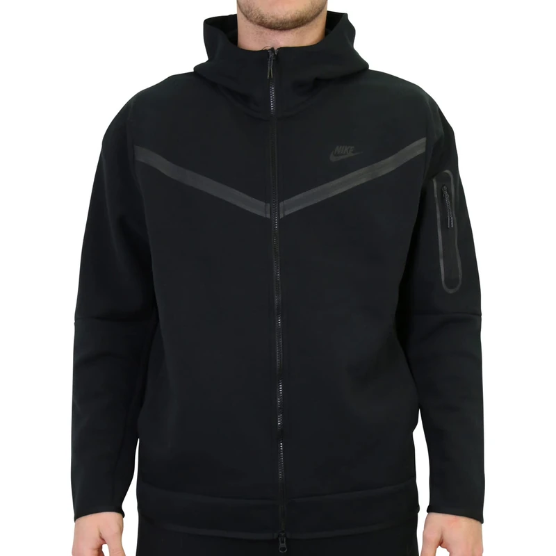 NIKE CU4489-016 M NSW TCH FLC HOODIE FZ WR Sweatshirt Men's Black/dk Gray Heather/White 4XL-T