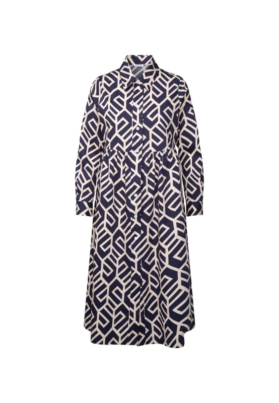 Seidensticker Women's Regular Fit Blouse Dress Long Sleeve Dress, Blue, 8